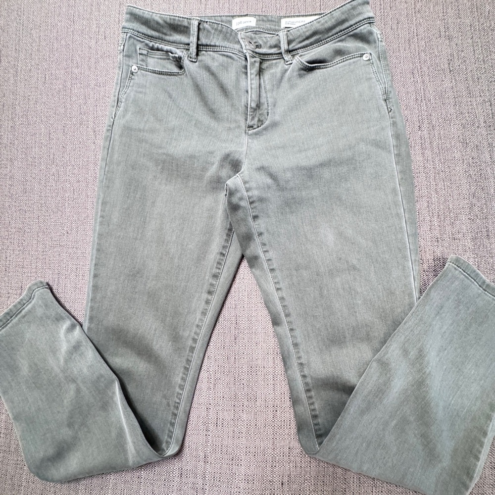 J. Jill Denim Authentic Fit Slim Ankle Jeans Grey Size 4 Mid Rise Stretch